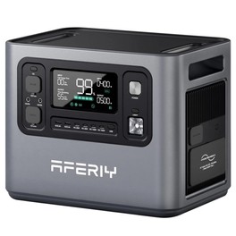 AFERIY P280 Hordozható Áramforrás, 2800W Tiszta Szinuszhullámú AC Kimenet, 2048Wh LiFePO4 Akkumulátor, Bővíthető Kapacitás, 13 Kimeneti Port, 1,5 Órás Gyors Töltés, 1200W Napelemes Bemenet, Intelligens Alkalmazásvezérlés és 10ms UPS Biztonsági Mentés