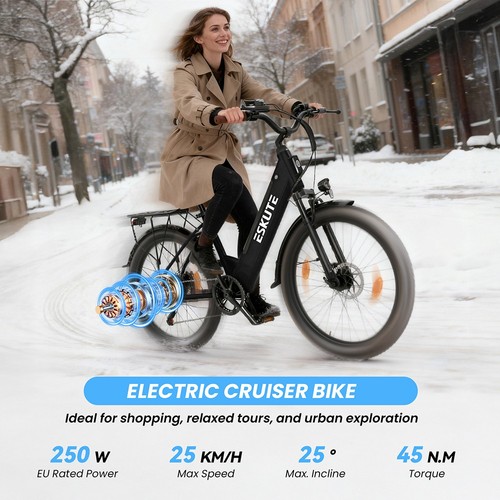 ESKUTE C100 Plus Elcykel 250W 36V 13Ah 25km/h Svart
