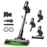 Vactidy V12 Aspirateur Sans Fil, Aspiration de 50000Pa, Moteur de 450W, Aspirateur 2-en-1 Sec et Humide, Écran LED, Autonomie de 50 Min, Bac à Poussière de 0,5L, Détection de Poussière à Lumière Verte