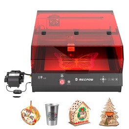 Mecpow X4 Pro Graveuse Laser 22W Classe 1 FDA, Caméra Intégrée, Vitesse 22000mm/min, Point Laser 0.08*0.1mm, Arrêt d'Urgence, Travail Hors Ligne, Couvercle de Protection, Assistance Air Intégrée, Compatible LightBurn/LaserGRBL/MKSLaser, 410*400mm