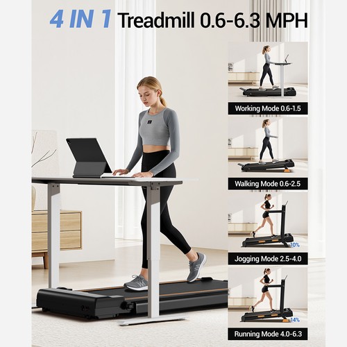 Tapis de course Pliable 2 en 1- Écran LED-Avec Bluetooth&Support-1-6 Km