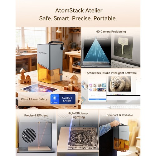 ATOMSTACK Atelier 12W FDA Klasse 1 Diodenlasergravierer