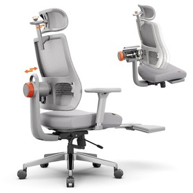 NEWTRAL MagicH-BPro Ergonomischer Stuhl mit Fußstütze Grau