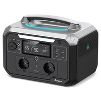 Felújított Ampace P600 Pro hordozható erőmű, 584 Wh-s LiFePO4 akkumulátor, 2000 ciklus, alkalmazásvezérlés, 600 W-os napelemes generátor kültéri kempingezéshez, lakókocsikhoz, otthoni használatra, 9 kimeneti port