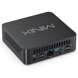 MINIX NUC 150 Mini PC, Intel N150, 16 Go de RAM, SSD de 512 Go, triple affichage (2 HDMI + 1 USB-C), Wi-Fi 6, Bluetooth 5.0, 3 ports USB-A 3.2 Gen2, 1 port USB-C 3.2 Gen2 (données), 1 port USB-A 2.0, 1 port RJ45, 1 prise audio (prises EU/UK/US)