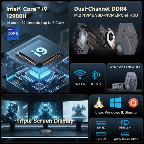 ALLIWAVA GH9 Mini-PC 32GB 1TB