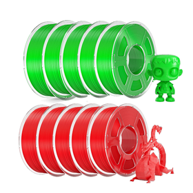 10kg Mecpow Filament PLA+ Haute Vitesse Rouge Vert									