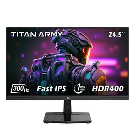 TITAN ARMY P2510HS Gaming Monitor, 24.5'' 1920*1080 CSOT Fast IPS Screen, 300Hz Refresh Rate, 1ms GTG Response Time, HDR400, 121% sRGB, Dynamic OD, Gaming Assist, 10 Scene Modes, PIP/PBP Display, Adjustable Tilt Stand, Wall Mounting