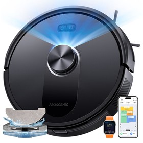 Proscenic Q10 Robot Vacuum Cleaner with Mop, 8000Pa Strong Suction, 360° LIDAR Navigation, 200-Min Runtime, Auto-Recharge & Resume, APP/Remote/Voice Control for Pet Hair & Large Homes