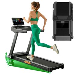 ROBORE L20 Tapis de Course, Moteur Brushless 3,5HP, Inclinaison Réglable 15%, Vitesse 14km/h, Charge Maximale 180kg, Bande de Course 40×107cm, Écran LED & Poignées avec Moniteur de Fréquence Cardiaque