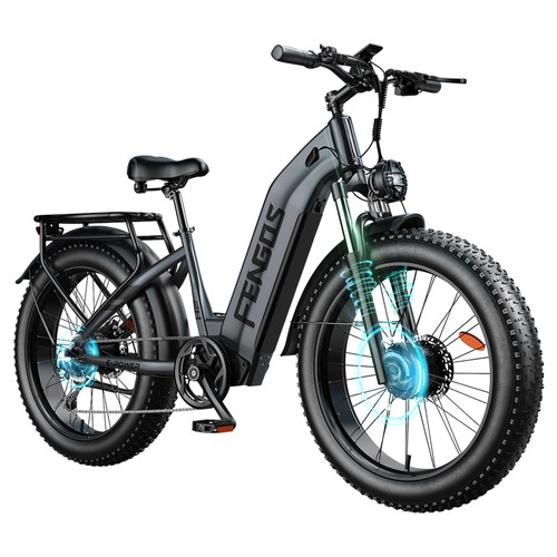 FENGQS H2 Pro Elektrofahrrad, 1000 W, Doppelmotor, 52 V, 20 Ah, 50 km/h, Grau