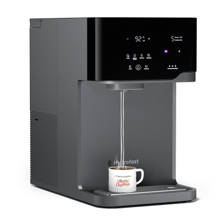 Hydrofast C300 RO Countertop Water Purifier, Iced & Sparkling Water Dispenser, 6-Stage Filtration with UV Sterilization, 5L Raw Tank & 1.5L Pure Tank, Adjustable Temperature & Volume, Smart TDS Display