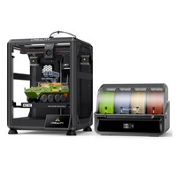 Creality K2 SE Combo 3D nyomtató, 500 mm/s sebesség, 0,1 mm-es pontosság, 220 × 215 × 245 mm nyomtatási térfogat, automatikus szintezés, 300 °C-os fúvóka több anyagú nyomtatáshoz