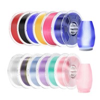 12 kg-os Mecpow nagysebességű PETG Filament - Világoskék/ Világos rózsaszín/ Világoslila/ Átlátszó szivárvány/ Rózsaszín/ Kék/ Cián/ Átlátszó/ Piros/ Egyszínű kék/ Sárga/ Fekete