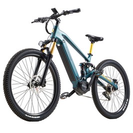 RANDRIDE MX500 Vélo électrique, moteur central 500W, batterie 48V 15Ah, pneus de 27,5 pouces, vitesse maximale de 45 km/h, autonomie maximale de 150 km, frein hydraulique, fourche avant à air, Shimano 9 vitesses