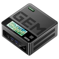 AOOSTAR GEM12+ Pro Mini PC Barebone (RAM és SSD nélkül) kijelzővel, ujjlenyomat-olvasós feloldással, AMD Ryzen 7 Pro 8845HS 8 magos, Max. 5.1GHz, HDMI2.1 + DP1.4+ USB4 + Type-C 4K négyképernyős kijelző, WiFi 6 Bluetooth 5.2, 2*2.5G LAN, 2*USB3.2, 2*U