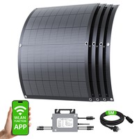 LIONSHEE LS-PV800Mi 800W-os flexibilis napelemes készlet, 4×200W-os panel + 800W-os mikroinverter, 23,5%-os hatásfok, IP67 vízállóság, 5m-es hálózati kábel, plug-and-play erkélyre és lakókocsiba