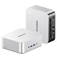 AOOSTAR MACO Mini PC, AMD Ryzen 7 Pro 6850H 8 magos, max. 4,7 GHz, 24 GB LPDDR5 RAM, 1 TB SSD, HDMI+DP+2*USB4 négyképernyős kijelző, WiFi 6 Bluetooth 5.2, 2*2.5G RJ45, 2*USB3.2, 2*USB2.0, 1*Oculink, 1*Fejhallgató-csatlakozó, Ujjlenyomat-olvasó