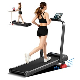 ROBORE U18F Tapis de Course Pliable avec Inclinaison de 15%, Vitesse Max 10,5 km/h, Moteur 2,5 CV, 3 Niveaux d’Inclinaison, Capacité 136 kg, Écran LED, Faible Bruit, pour Maison & Bureau