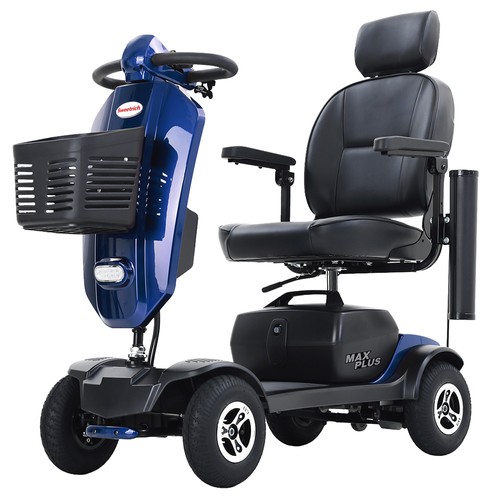 Sweetrich Max Plus Mobilitetsscooter, 300W Motor, 24V 20Ah Batteri, 9-tums Däck, 6 km/h Maxhastighet, 25 km Räckvidd - Blå