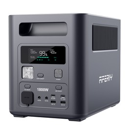 AFERIY Nomad1800 P180 Portable Power Station, 1800W Pure Sine Wave (3600W Peak), 1024Wh LiFePO4 Battery, Dual-Input Fast Charging, <10ms UPS Backup, 13 I/O Ports, 4 Charging Methods