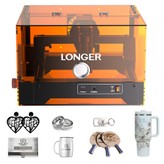 LONGER Ray5 MiniS 3,5W Zárt Lézergravírozó, 1. osztályú biztonsági védelem, 0,04 mm pontosság, 12000 mm/perc sebesség, 130×140 mm munkaterület, WiFi/USB/Alkalmazás vezérlés, 12 mm vágási mélység, Kompatibilis fával/akril/ bőr/fém/kerámia