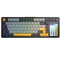 AULA L99 hárommódú mechanikus billentyűzet, 3,98"-os intelligens érintőképernyő, 84 billentyű, tömítéses rögzítés, üzem közben cserélhető, RGB háttérvilágítás, 8000mAh akkumulátor - fekete