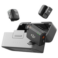 Felújított DJI Mic Mini vezeték nélküli csíptetős mikrofon (2TX+1RX+töltőtok), 2 személyes, kétcsatornás mikrofonrendszer, 400 m hatótávolság, 48 órás akkumulátor-üzemidő, zajszűrés, mindenirányú, USB-C Bluetooth mikrofon iPhone, Android kamerához, v