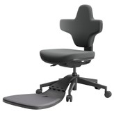 NEWTRAL MT-M Chaise de bureau ergonomique Standing-Mate, assise adaptative 5-en-1, dossier inclinable à 167 °, hauteur d'assise réglable de 46 à 57 cm, profondeur d'assise de 38 à 44 cm, conception sans accoudoirs, ergonomie entièrement réglable, capacité de charge de 150 kg - Gris foncé