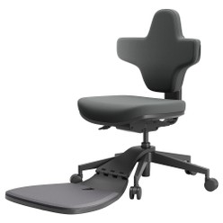 NEWTRAL MT-M Chaise de bureau ergonomique Standing-Mate, assise adaptative 5-en-1, dossier inclinable à 167 °, hauteur d'assise réglable de 46 à 57 cm, profondeur d'assise de 38 à 44 cm, conception sans accoudoirs, ergonomie entièrement réglable, capacité de charge de 150 kg - Gris foncé