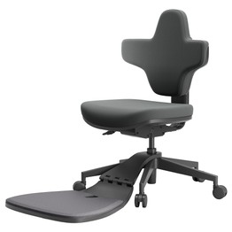 NEWTRAL MT-M Chaise de bureau ergonomique Standing-Mate, assise adaptative 5-en-1, dossier inclinable à 167 °, hauteur d'assise réglable de 46 à 57 cm, profondeur d'assise de 38 à 44 cm, conception sans accoudoirs, ergonomie entièrement réglable, capacité de charge de 150 kg - Gris foncé