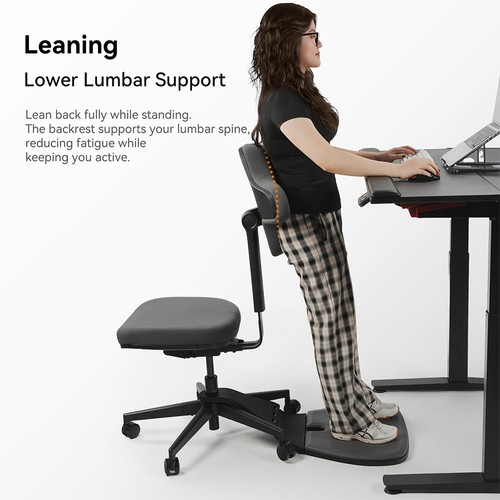 NEWTRAL MT-M Standing-Mate Ergonomischer Stehschreibtischstuhl Dunkelgrau