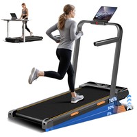 ROBORE X5F Foldable Treadmill with 16% Incline, 3.0HP Quiet Motor, 10km/h Max Speed, 136kg Load, 3-Level Incline, LED Display & Remote Control