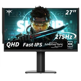 KTC H27E8 Gaming Monitor, 27 hüvelykes 2560×1440 Fast IPS kijelző, 240Hz frissítési frekvencia & 275Hz OC, 1ms MPRT válaszidő, HDR400, FreeSync & G-Sync kompatibilis, alacsony kékfény & villogásmentes, állítható állvány & VESA 100×100 mm