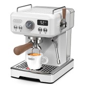 HIBREW H10Plus Espressomaschine, 20 Bar halbautomatische Kaffeemaschine, schnelles Aufheizen, Temperaturregelung, Dampfaufschäumer für Cappuccino, Latte, Edelstahl (Latte-Art-Tasse nicht im Lieferumfang enthalten)