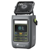 FOSSiBOT FDC300 Station d’alimentation portable, batterie LiFePO4 288Wh, double sortie USB-C 140W, charge rapide via USB-C/solaire/voiture, port USB-A QC3.0, entrée XT60 pour voiture et solaire, ventilateur intégré, écran HD intelligent