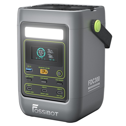 FOSSiBOT FDC300 Tragbare Powerstation mit eingebautem Lüfter
