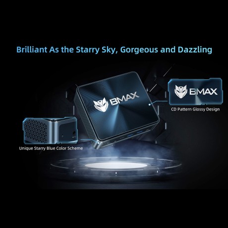 BMAX B9 Plus Mini PC, Intel Core i5-1235U 10 Cores Max 4.4GHz, 24GB LPDDR5 RAM 512GB SSD, DP+HDMI+Type-C 4K Triple Display, Support Dynamic HDR, WiFi 6 Bluetooth 5.2, 2*USB3.2, 2*USB2.0, 1*RJ45, 1*Headset Jack, Space Capsule Cooling System