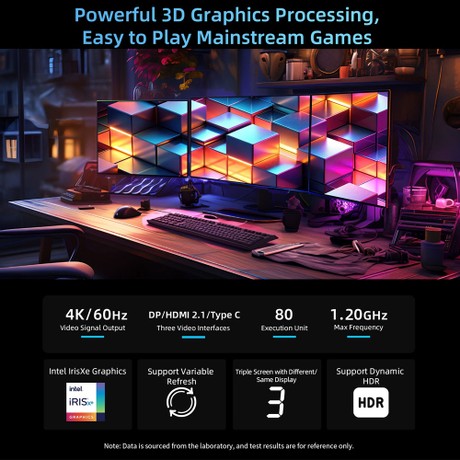 BMAX B9 Plus Mini PC, Intel Core i5-1235U 10 Cores Max 4.4GHz, 24GB LPDDR5 RAM 512GB SSD, DP+HDMI+Type-C 4K Triple Display, Support Dynamic HDR, WiFi 6 Bluetooth 5.2, 2*USB3.2, 2*USB2.0, 1*RJ45, 1*Headset Jack, Space Capsule Cooling System
