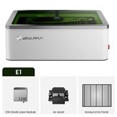 SCULPFUN E1 12W Lasergravierer, geschlossen, 400×320mm Arbeitsbereich, 600mm/s CoreXY, HD-Kamera, Klasse 1, Air Assist