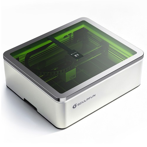 SCULPFUN E1 12W Geschlossener Lasergravierer 4-in-1 Rotationsmodulrolle