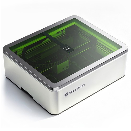 SCULPFUN E1 Pro 21W Geschlossener Lasergravierer 4-in-1 Rotationsmodulrolle