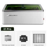 SCULPFUN E1 Pro 21W Lasergravierer, geschlossen, 400×320mm Arbeitsbereich, 600mm/s CoreXY, HD-Kamera, Klasse 1, Air Assist