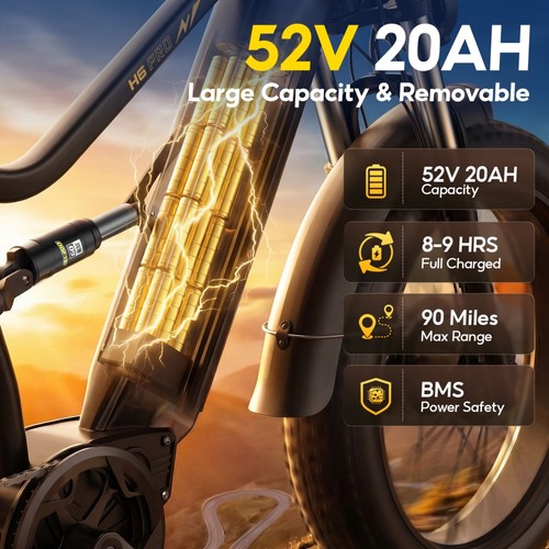 HIKNIGHT H6 PRO 4000W Elcykel Svart Guld