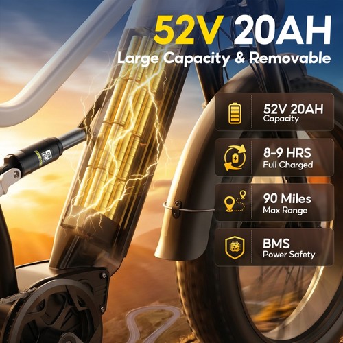 HIKNIGHT H6 PRO 4000W Elcykel Svart Vit