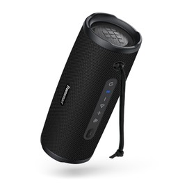 Tronsmart Mirtune C3 Plus hordozható kültéri hangszóró, 50W sztereó hangzás, Bluetooth 6.0, IPX7 vízálló, Auracast ™ Több hangszóró szinkronizálása, akár 12 órás lejátszási idő, USB-C töltés - Fekete
