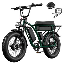 PHILIAM ET9 Kétmotoros Elektromos Kerékpár, 2×1000W (3000W csúcs), 52V 50Ah dupla akkumulátor, max. 50 km/h, akár 320 km hatótáv (rásegítéssel), 7 sebességes Shimano, 4 dugattyús hidraulikus fékek, 135 kg teherbírás