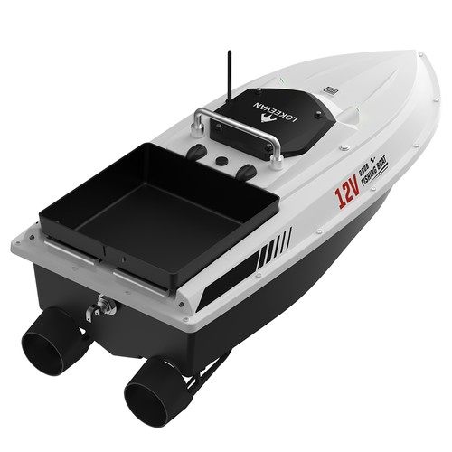 LOKEEVAN D80B GPS RC Fiskebåt Vit