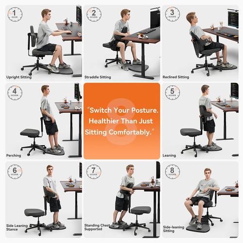 NEWTRAL MT-L Standing-Mate Ergonomischer Stehschreibtischstuhl Dunkelgrau
