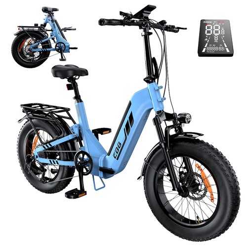 EB8 Faltbares Elektrofahrrad 250W 48V 15Ah Blau